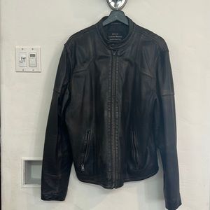 Lucky Brand - dark brown rugged Leather Jacket - Large Slim